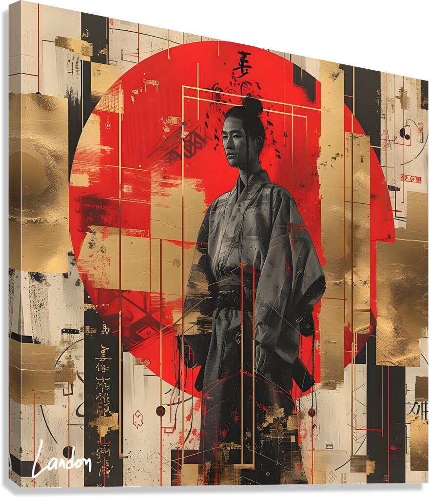 Op Art Samurai 2 Canvas Print