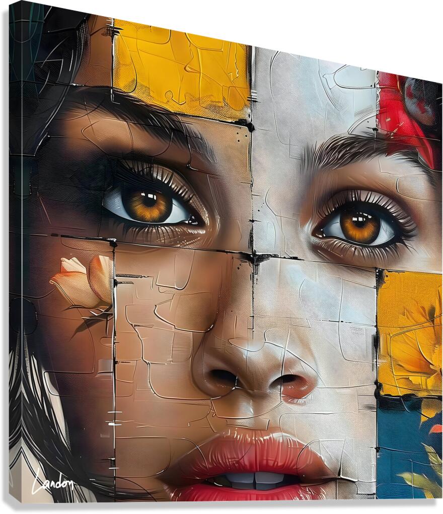 Pieces Of My Face 7 Canvas Print