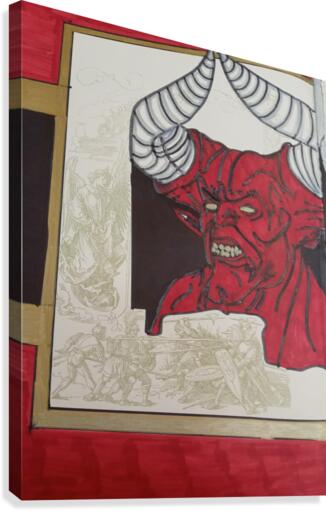 Devil red and gold Canvas Print