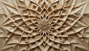 Geometric Wood Blossom: 3D Textured Wall Art