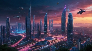 Neon Metropolis: A Futuristic Cityscape