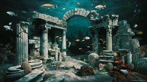 a surreal underwater landscape 