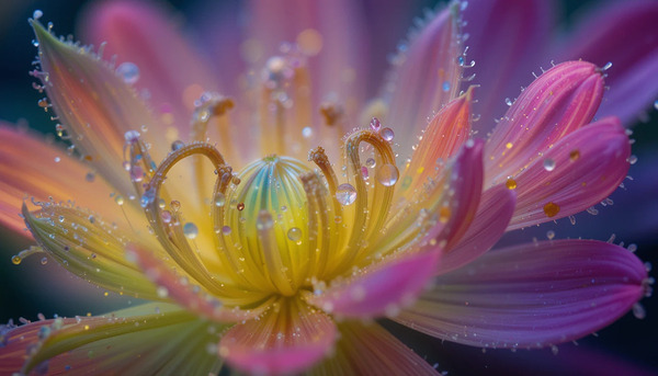 Ephemeral Dew: A Moment of Floral Beauty Print