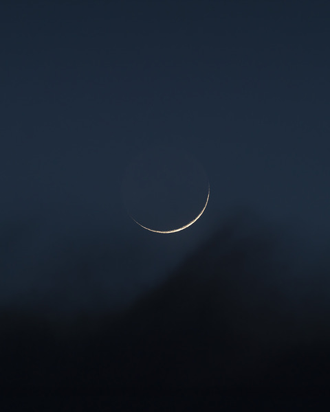 Blue Crescent Moon Print