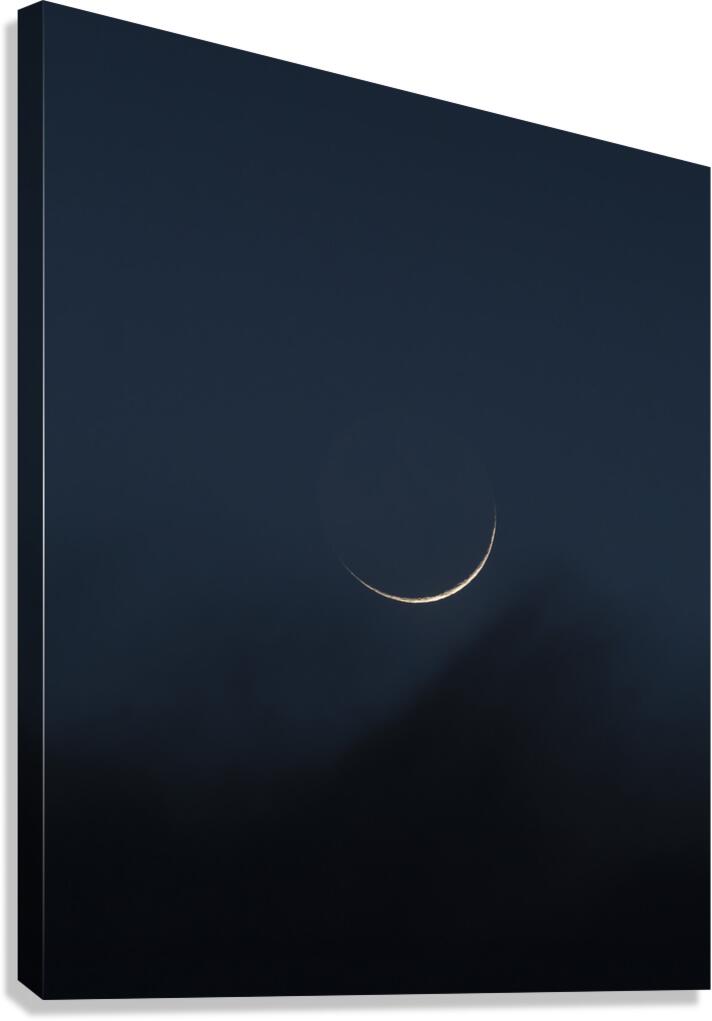 Blue Crescent Moon Canvas Print
