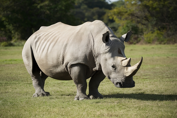 large rhino in the park 2 Print