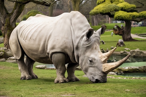 large rhino in the park 3 Print