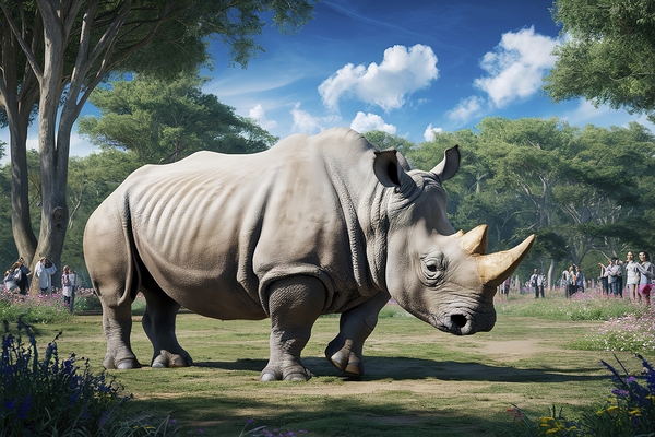 large rhino in the park 4 Print