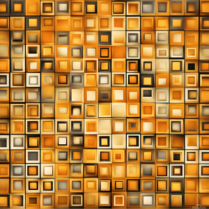 Amber Grid — Gold Black & Cream Geometric Squares by Chloe
