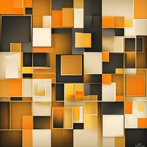 Sunlit Blocks — Gold Cream & Charcoal Geometric by Chloe