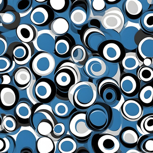 Cobalt Orbit — Blue & Black Circle Abstract by Chloe