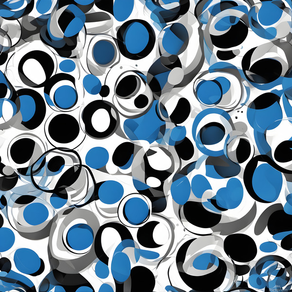 Indigo Swirl — Blue Black & White Orbital Abstract by Chloe