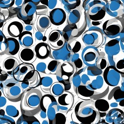 Indigo Swirl — Blue Black & White Orbital Abstract
