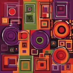 Harvest Mosaic — Purple Red & Olive Geometric