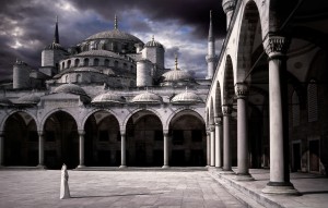 Lady and the mosque