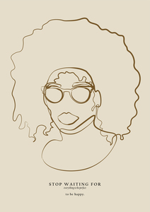 Woman face with glasses