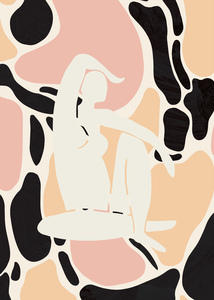 Abstract Woman Pictufy Studio Peach Poster