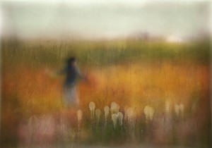 A Girl and Bear grass