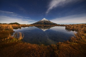 Mount Taranaki under Moonlight