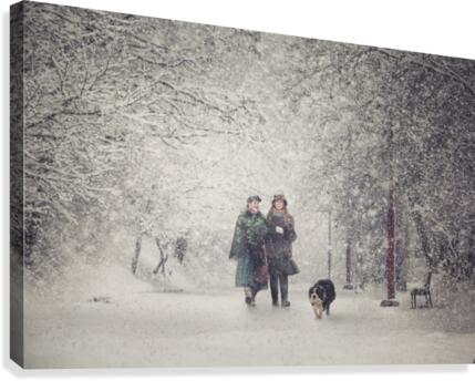 Snow storm charm Canvas Print