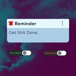 Reminder: Get Shit Done.