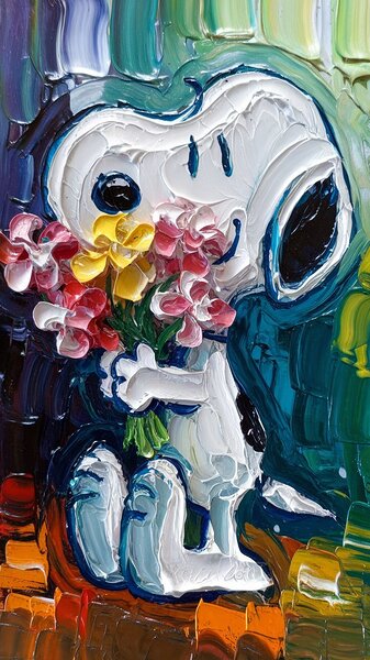 an impressionistic impasto oil painting  OTjkGrO8 Print