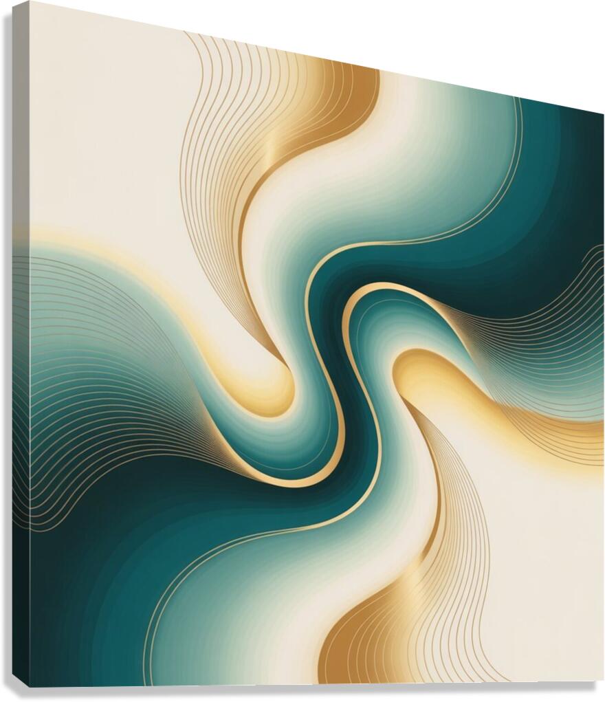an abstract digital art piece with flowi GvozvM8o Canvas Print