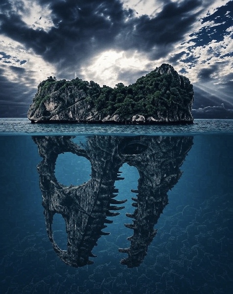 Secrets of the Deep: The Island’s Hidden Skull by ahmed zayed