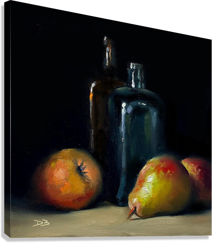 Bottles & Pears Canvas Print