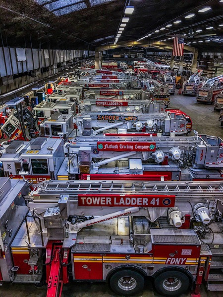 Fire Apparatus Line up Color by Patricia Gontz