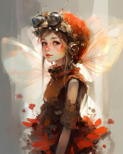 Red Steampunk Fairy - Not fitting is my super power