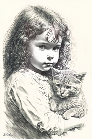 Girl with Kitten