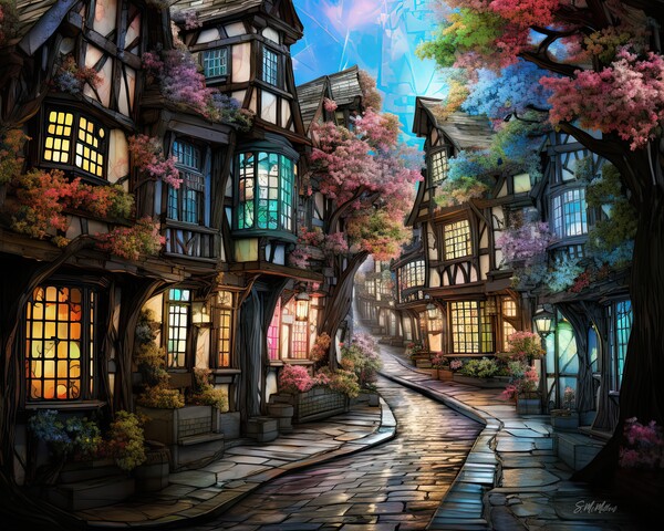 Cobblestone Street  Print