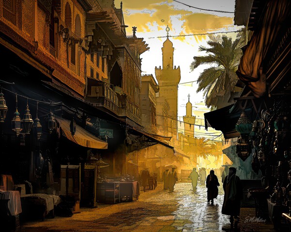 Early Morning in the Souk  Print
