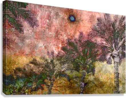 1p Palms Under Eclipse Canvas Print