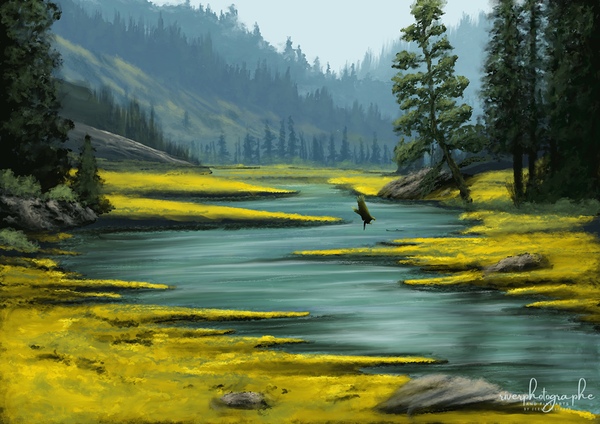 Summer River   Painterly Téléchargement Numérique