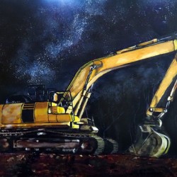 Excavator By Night