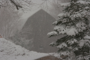 Barn in snow 