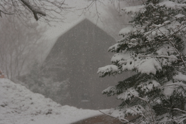 Barn in snow  Print