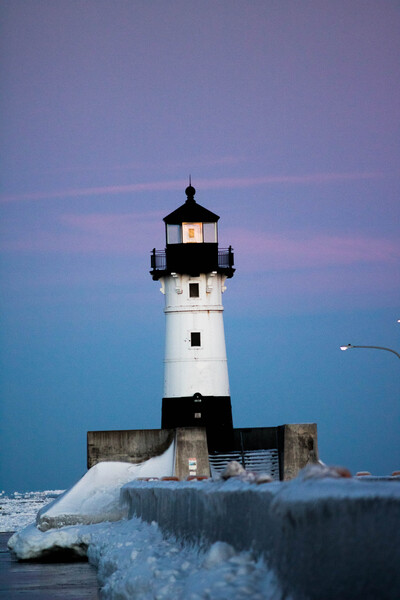 Winter Lighthouse Print