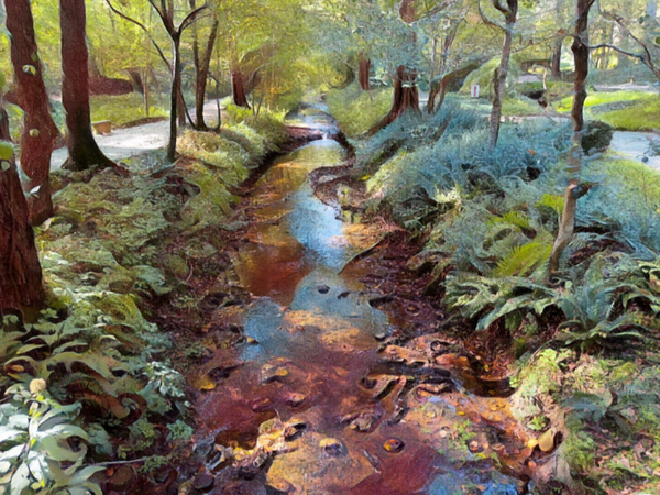 Looking Down Stream Print