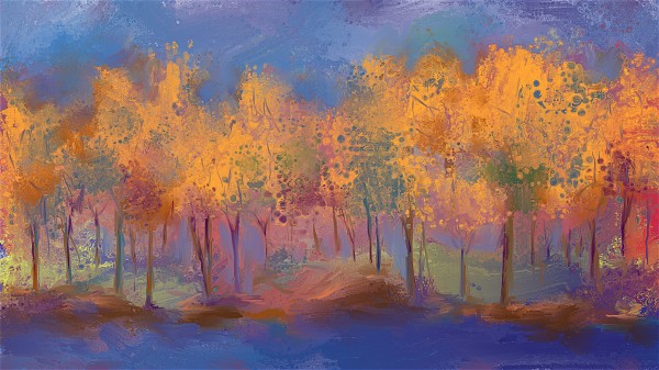 Abstract Fall Trees Print
