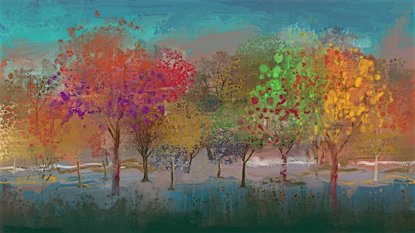 Abstract Fall Trees 2 Print