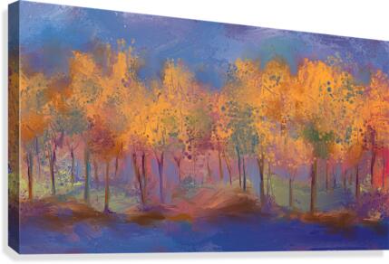 Abstract Fall Trees Canvas Print