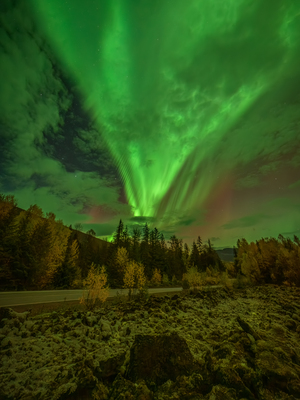 Auroral Eruption at Nisgaa Memorial Lava Bed Provincial Park
