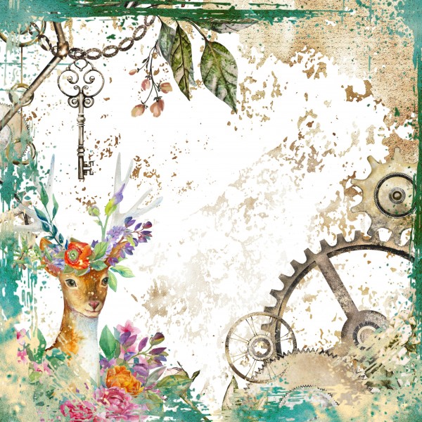 Cogs Deer Print