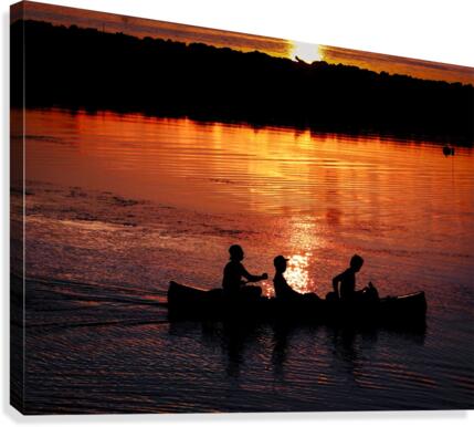 Sunset Canoe Canvas Print
