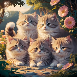 a stunning and serene illustration of young fluff