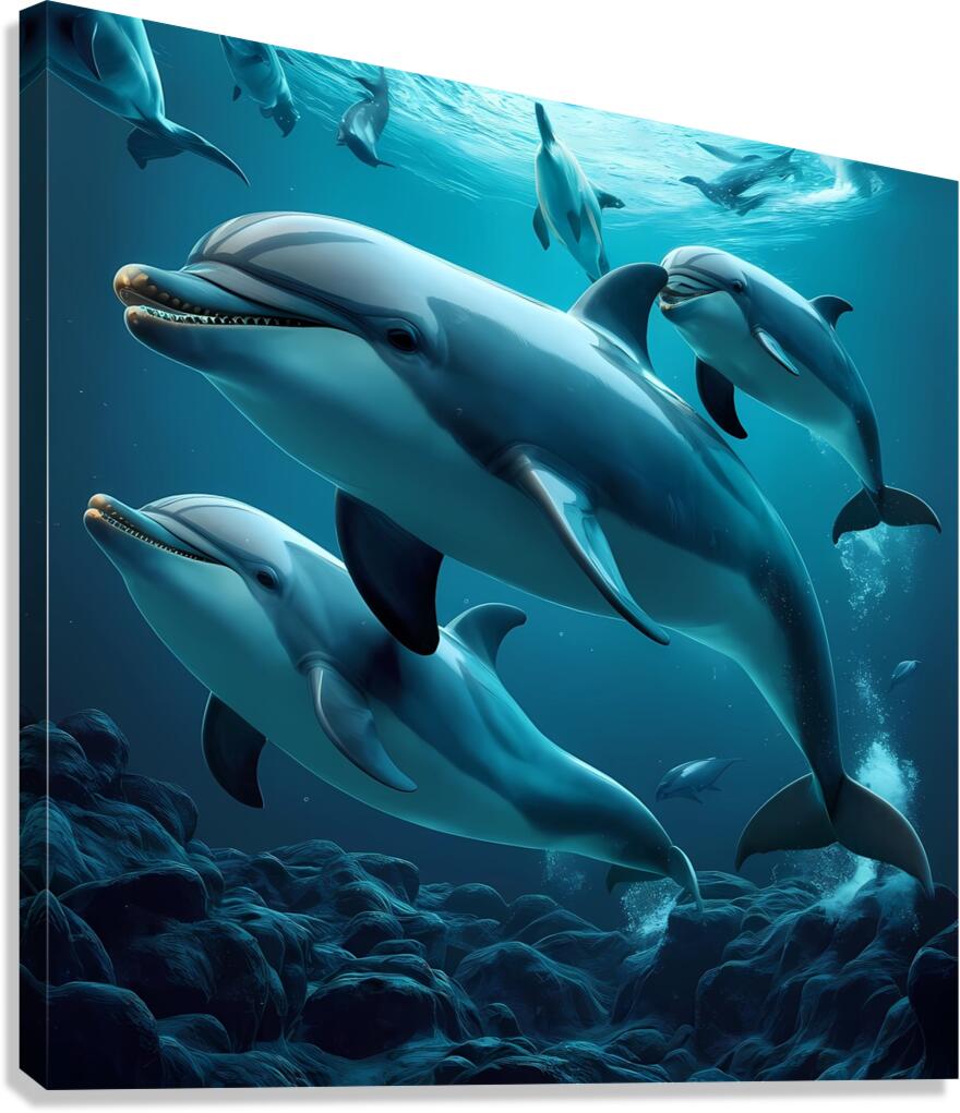 dolphins Canvas Print