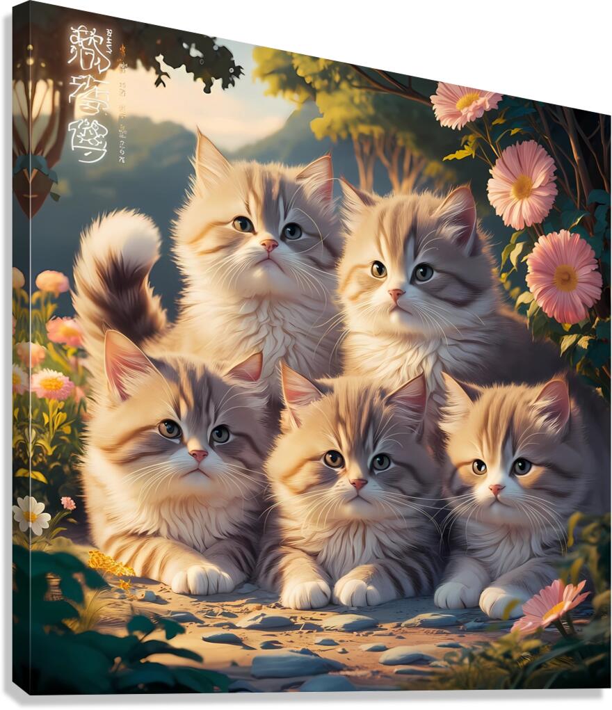 a stunning and serene illustration of young fluff Canvas Print